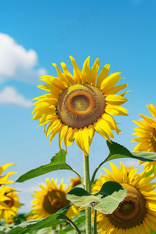 向日葵向阳鲜花摄影图