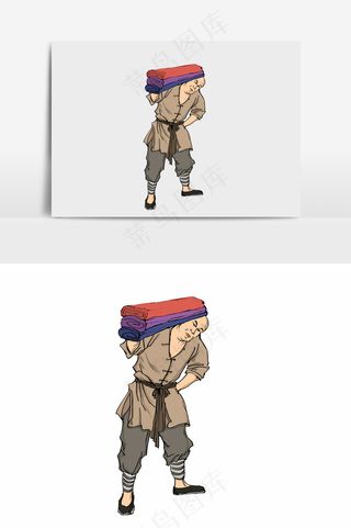 插画丨国风人物丨劳动者007丨PPT插图