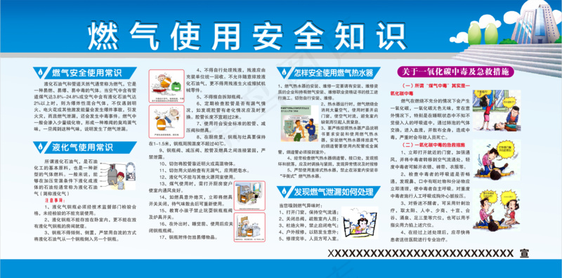 燃气使用安全知识 展板cdr矢量模版下载