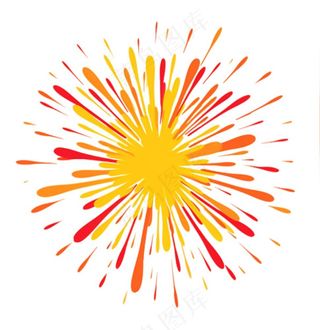 烟花绽放的烟花爆竹新年节日卡通插画免抠