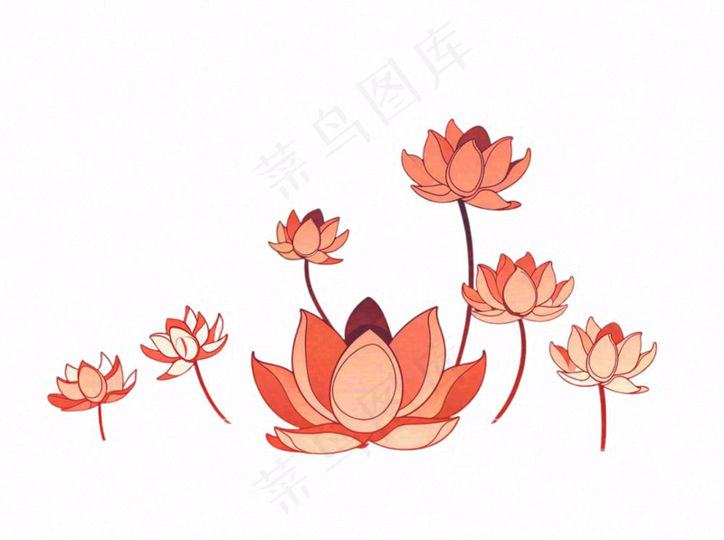 莲花灯睡莲祈福中元节寒衣节插画免抠(1264x944)