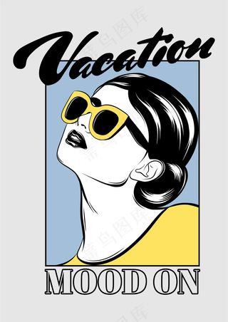 黄衣黑发女生 潮流海报