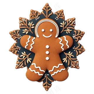 免抠圣诞小姜饼人