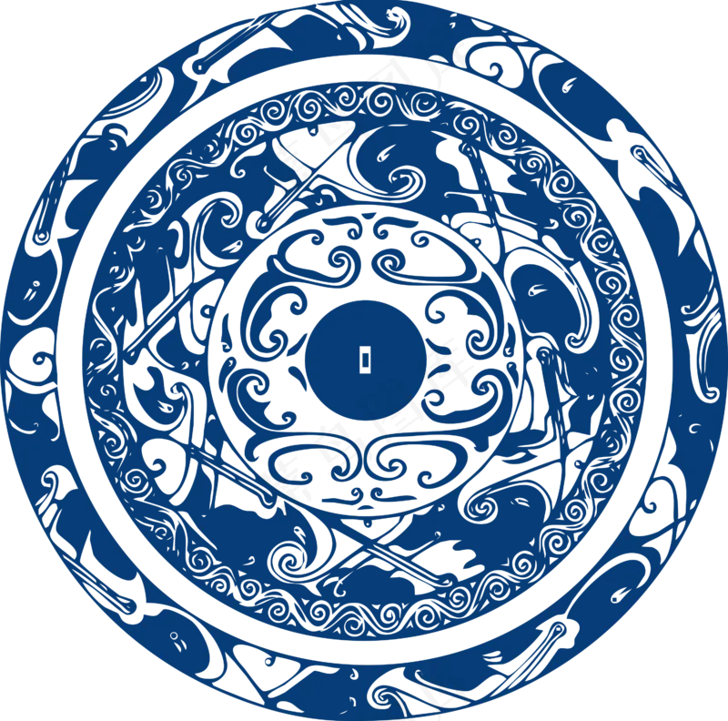 古代青花瓷图案花纹中国风图案祥云纹理传统图腾矢量AI设计素材