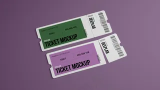 单色背景精致可撕门票正反两面3样机