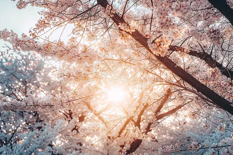 春日樱花花朵摄影图