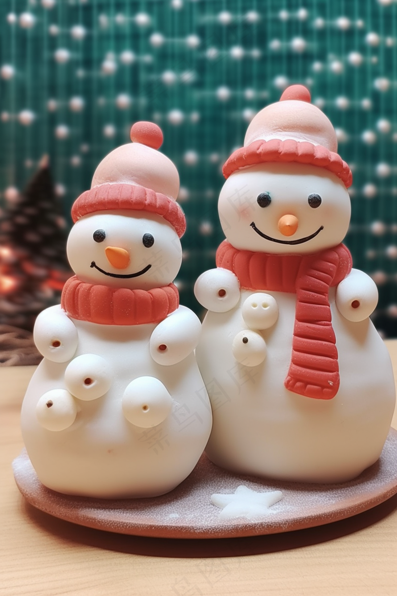 圣诞老人蛋糕节日甜点摄影图