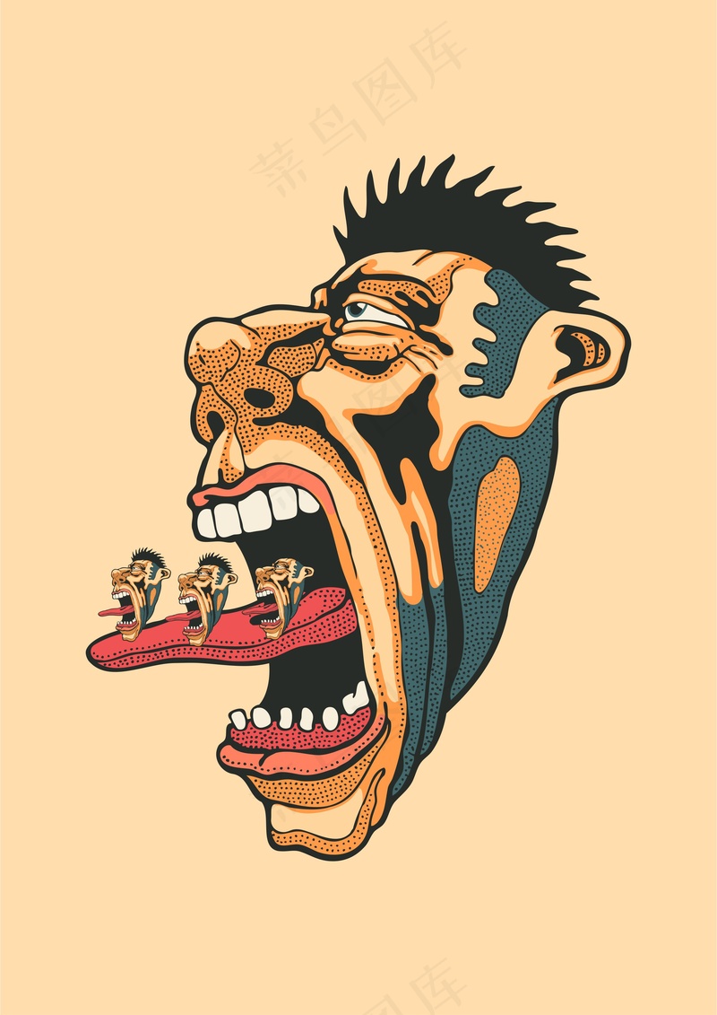 大嘴巴 舌头牙齿 人物肖像