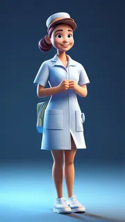 护士3D卡通人物女性2