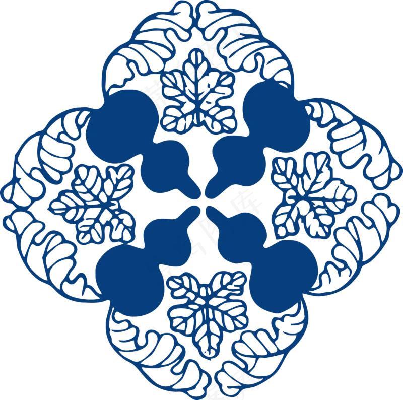 古代青花瓷图案花纹中国风图案祥云纹理传统图腾PNG免扣素材