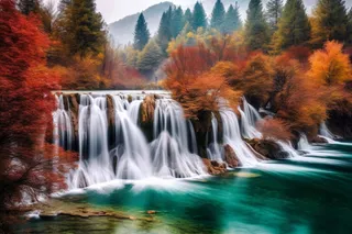 秋季风景九寨沟摄影图