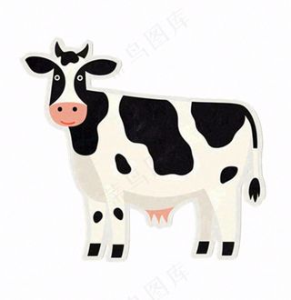 奶牛动物牲畜卡通插画免抠