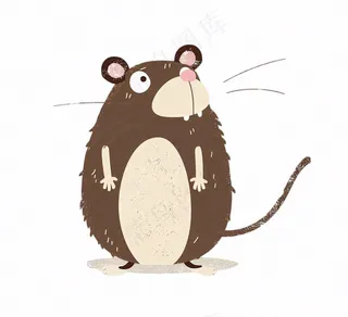 老鼠十二生肖动物卡通插画免抠