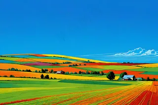 晴朗农田风景图片