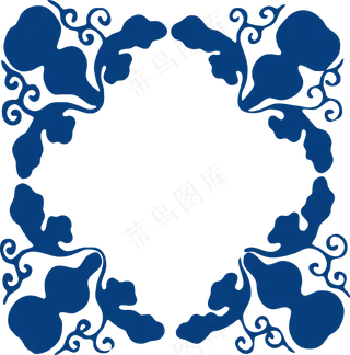 古代青花瓷图案花纹中国风图案祥云纹理传统图腾PNG免扣素材