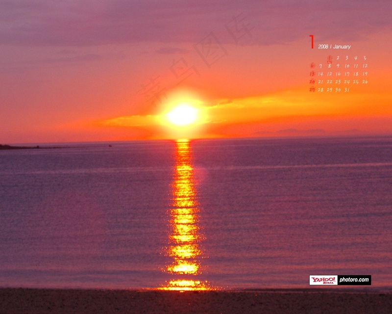 朝霞夕阳美景