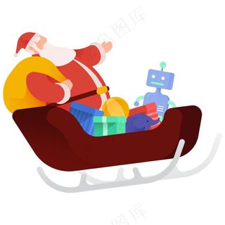 插画素材丨圣诞节丨平安夜丨圣诞老人005丨PPT素材