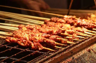羊肉串烤肉美食