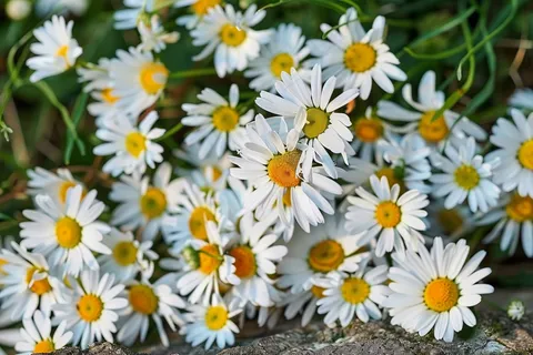 白色小雏菊花丛植物摄影图