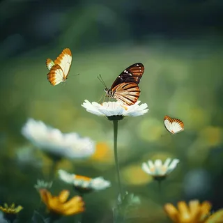 蝴蝶春天花丛蝶恋花摄影图