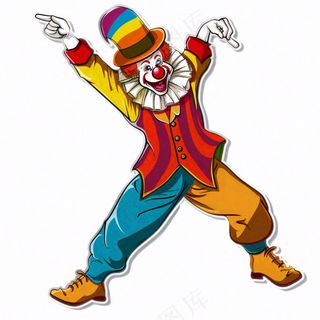 小丑愚人节搞怪人物卡通插画免抠