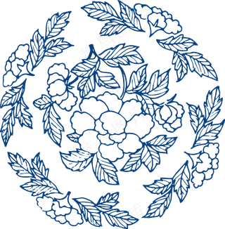 古代青花瓷图案花纹中国风图案祥云纹理传统图腾PNG免扣素材