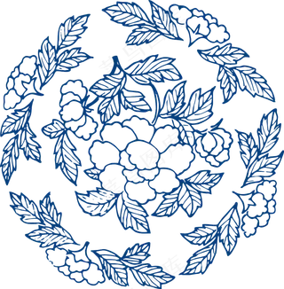 古代青花瓷图案花纹中国风图案祥云纹理传统图腾PNG免扣素材