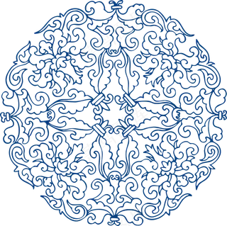 古代青花瓷图案花纹中国风图案祥云纹理传统图腾PNG免扣素材