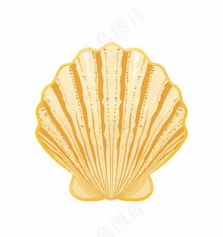 贝壳卡通插画免抠