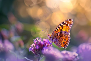 蝴蝶春天花丛蝶恋花摄影图