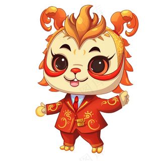 新春新年吉祥物生肖龙年卡通人物插画免抠