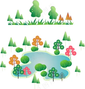 卡通插画风植物矢量素材