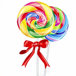 彩虹棒棒糖甜蜜卡通插画免抠