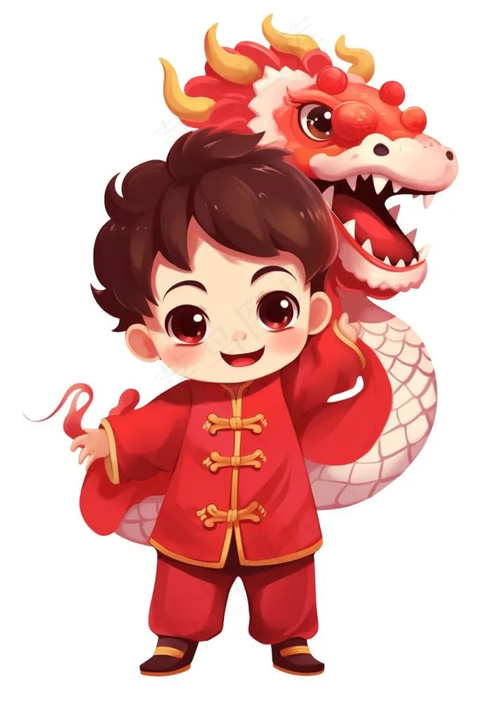 传统舞龙喜庆形象(896x1312)