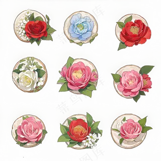 红色黄色粉色玫瑰花免抠素材171