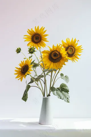 向日葵向阳鲜花摄影图