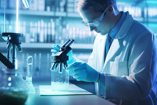 实验器科研人员材化学医疗玻璃器皿科学摄影图