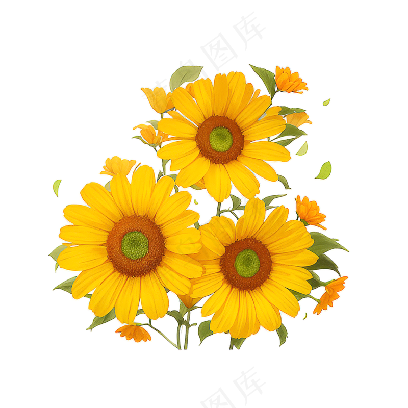 黄色向日葵花朵免抠素材55