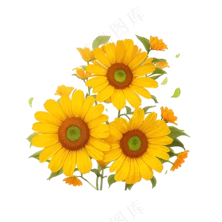 黄色向日葵花朵免抠素材55