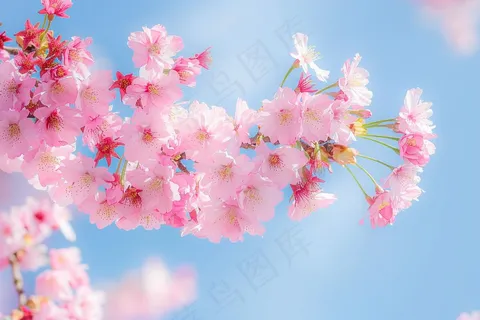 春日樱花花朵摄影图