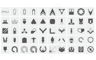 白色箭头装饰矢量免扣AI素材