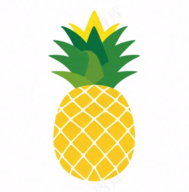菠萝水果卡通插画免抠(1024x1040)