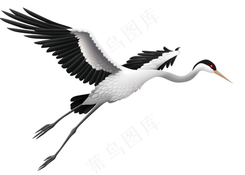 仙鹤国风插画免抠(1296x928)