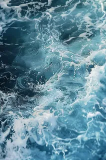 深蓝色的海洋海水摄影图