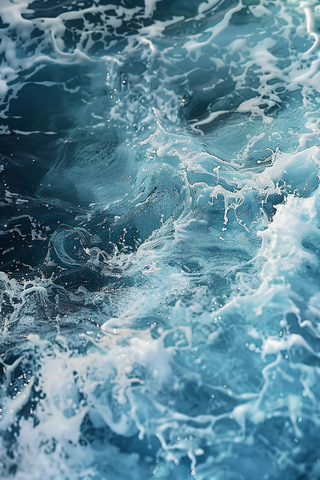 深蓝色的海洋海水摄影图