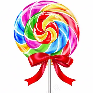 彩虹棒棒糖甜蜜卡通插画免抠