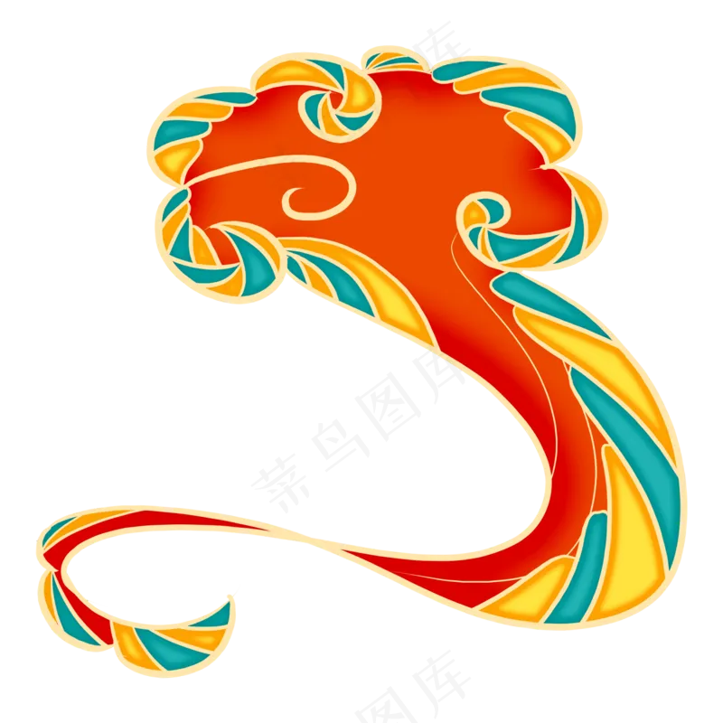 国潮敦煌云纹祥云插画免扣素材 (105)
