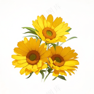 黄色向日葵花朵免抠素材30