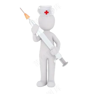 3D医疗白色小人ppt用