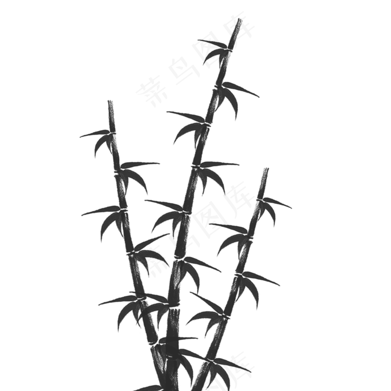 中国风水墨竹子图片古风竹叶竹林水彩手绘插画PNG免扣设计